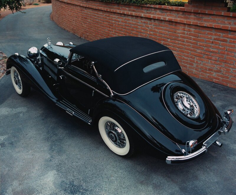 Black vintage convertible car