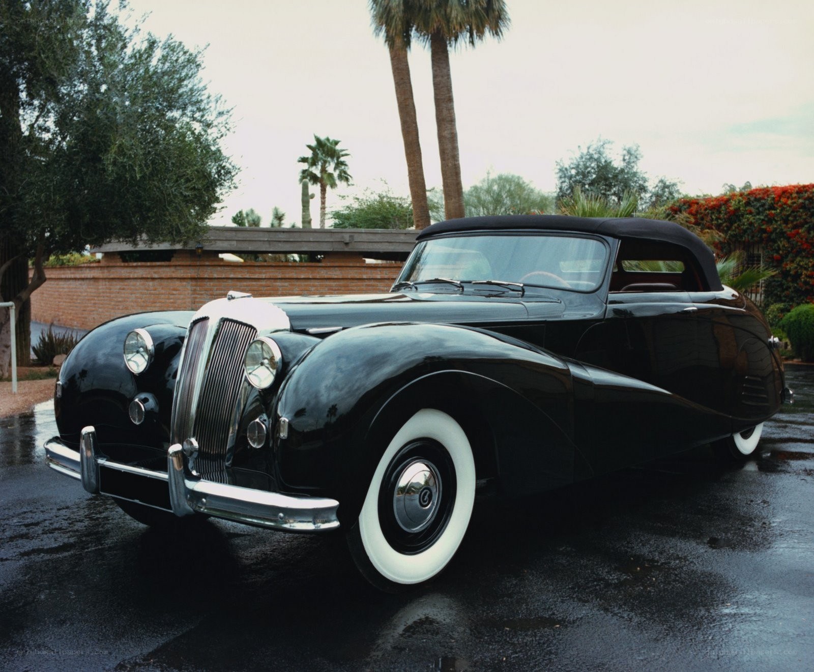 Black vintage convertible car