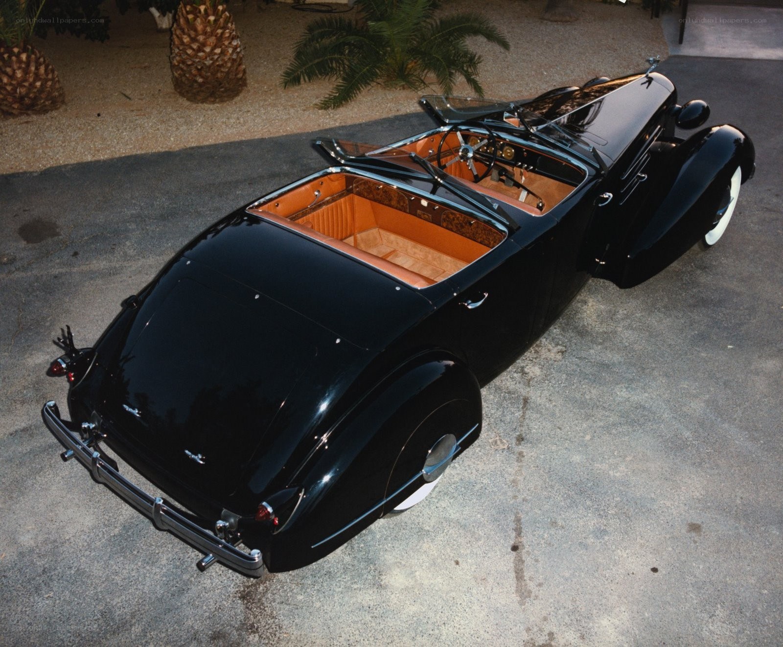 Black vintage convertible car