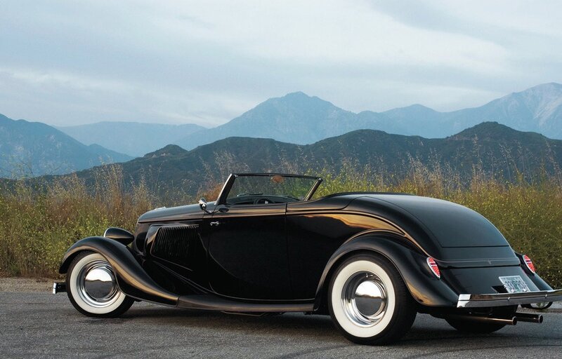 Black vintage convertible car