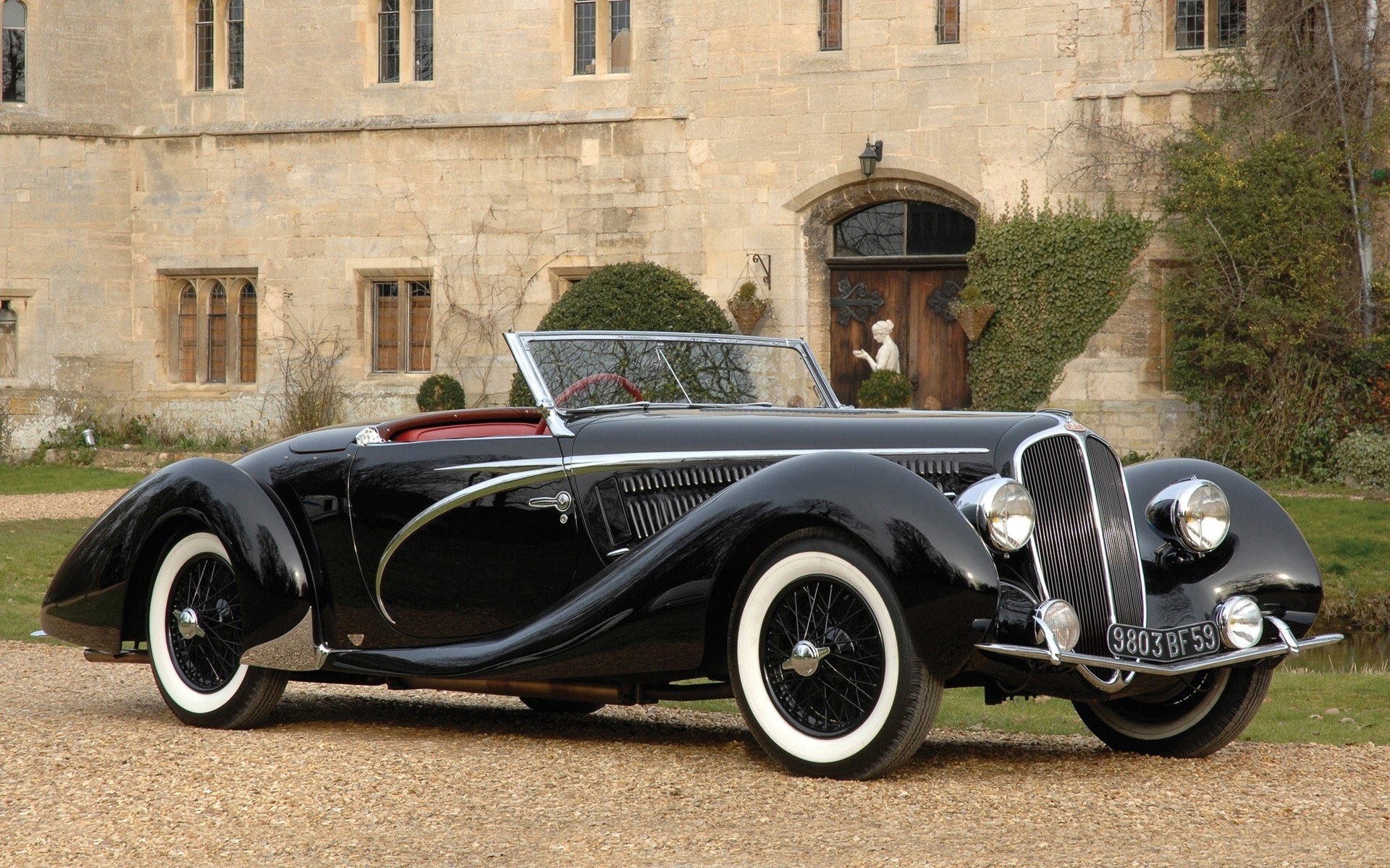 Black vintage convertible car