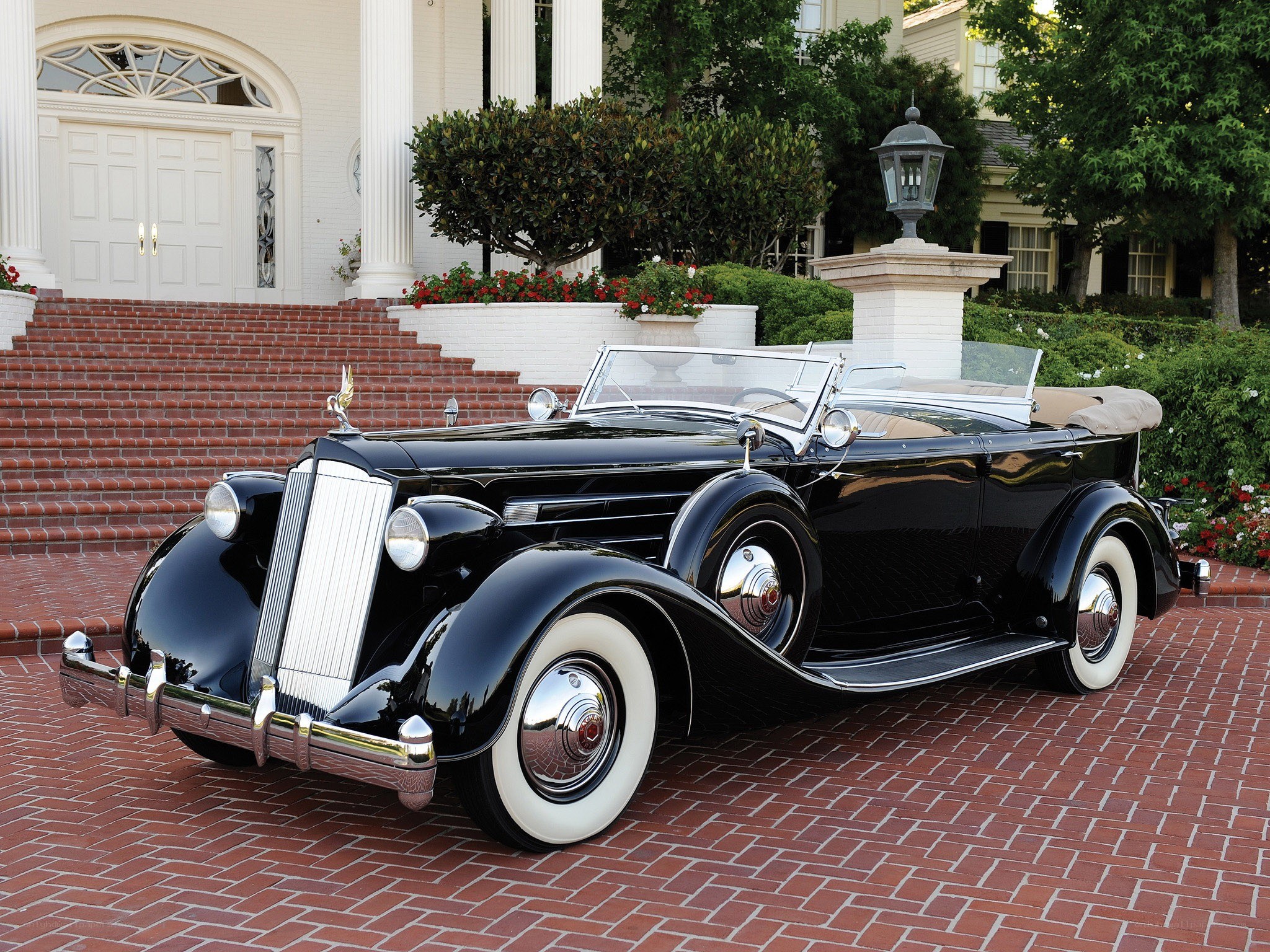 Black vintage convertible car