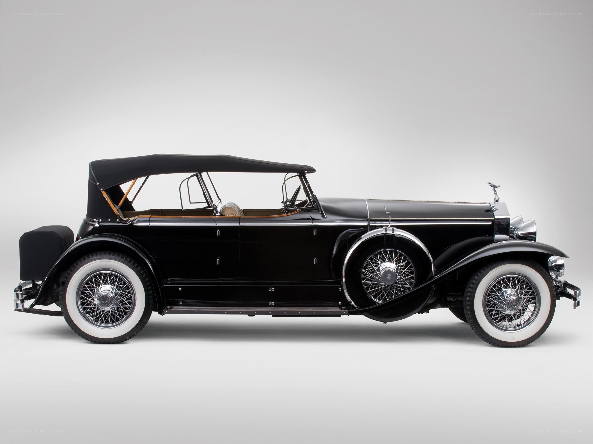 Black vintage convertible car