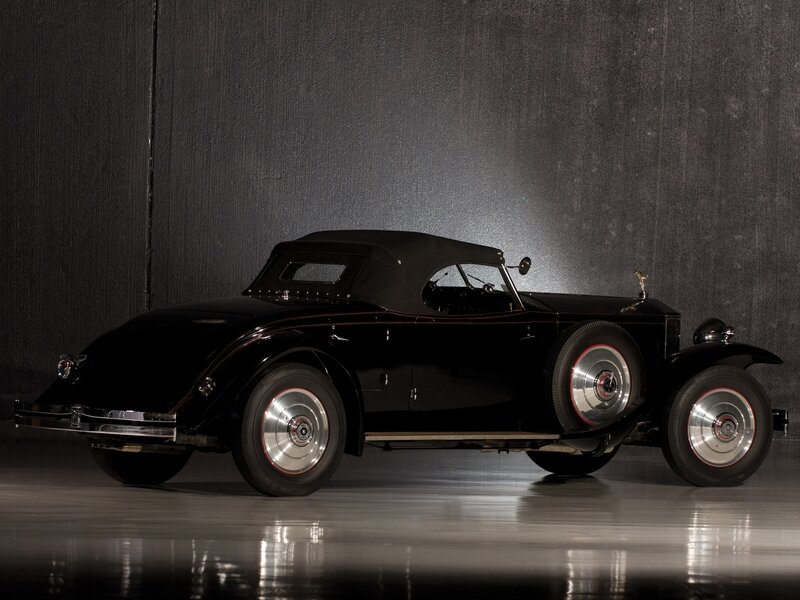 Black vintage convertible car