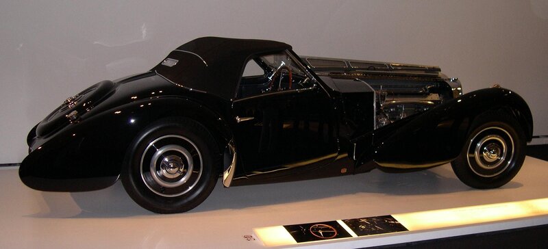 black vintage convertible car