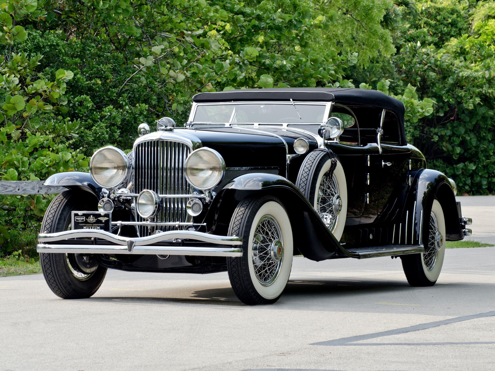 Black vintage convertible car