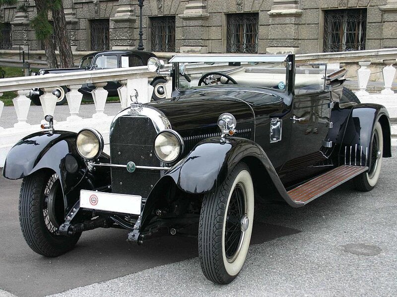Black vintage convertible car