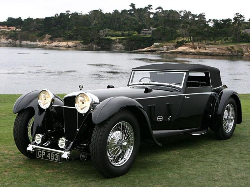 Black vintage convertible car