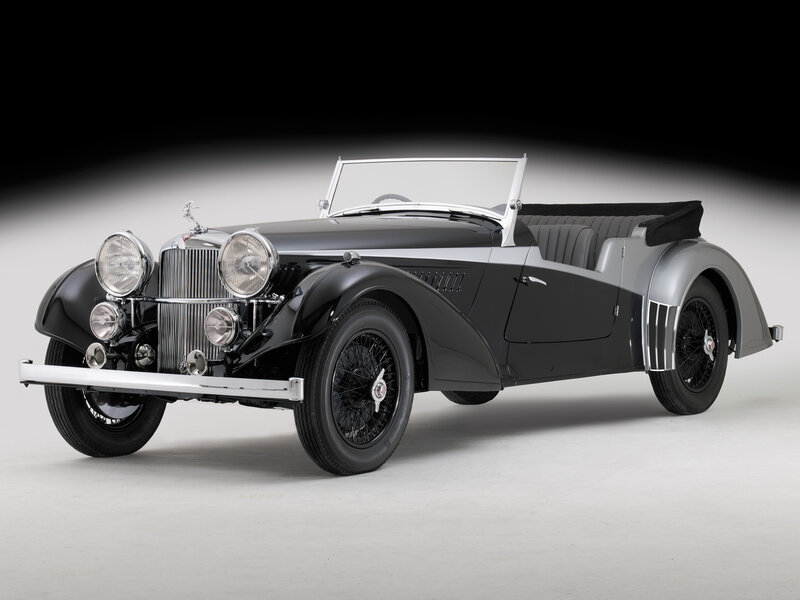 Black Vintage Convertible Car — Dramatic