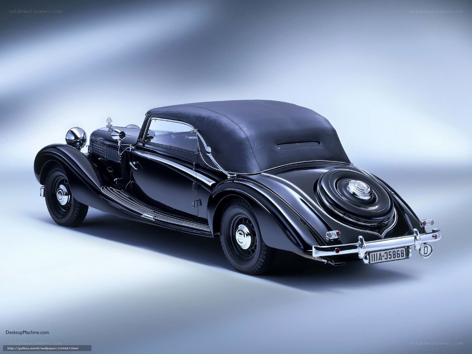 Black vintage convertible car