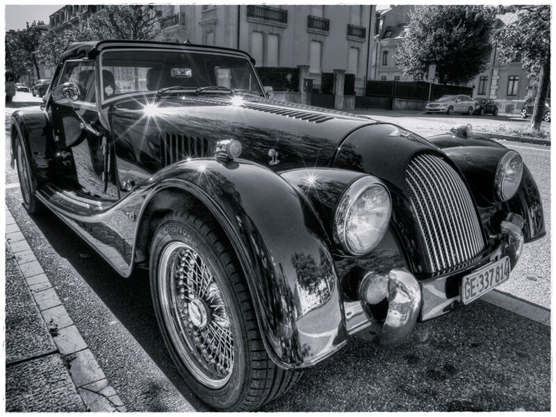 Black Vintage Convertible — Dramatic, Afternoon