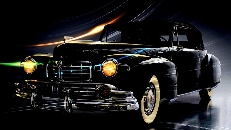 Black Vintage Convertible — Dramatic, Night