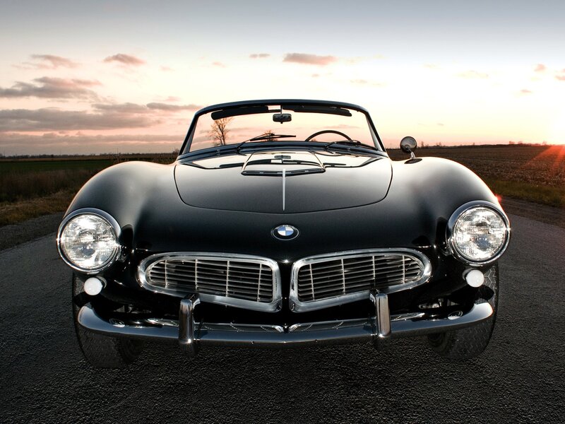Black Vintage Convertible — Dramatic, Sunset, Photograph, Car