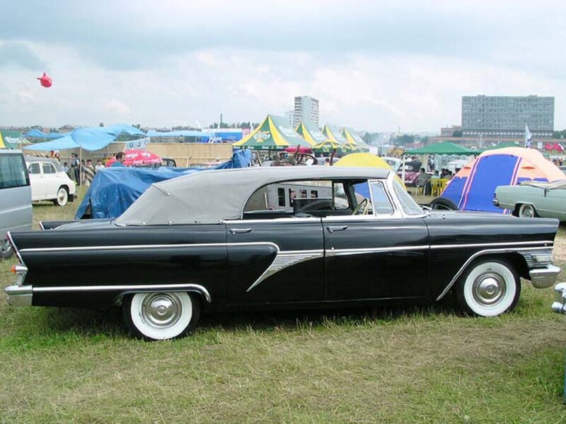 Black Vintage Convertible — Outdoor, Afternoon, Photograph, Tents