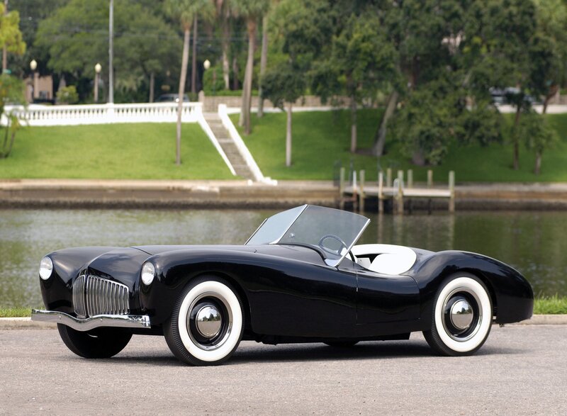 Black Vintage Convertible — Serene, Afternoon, Photograph, Car, River