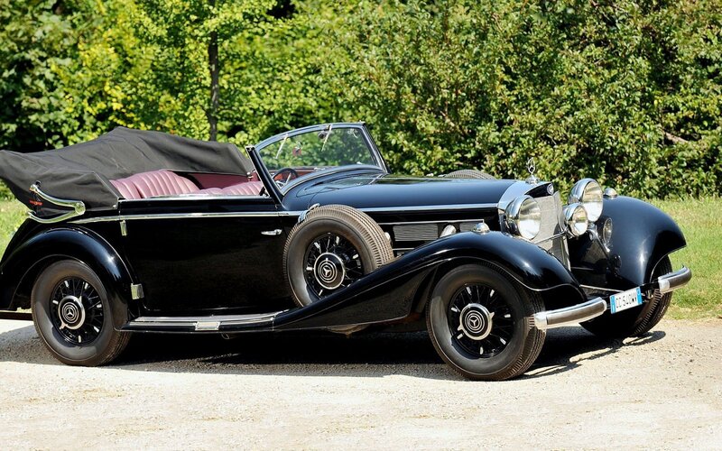 Black Vintage Convertible — Serene, Afternoon, Photograph, Car, Trees