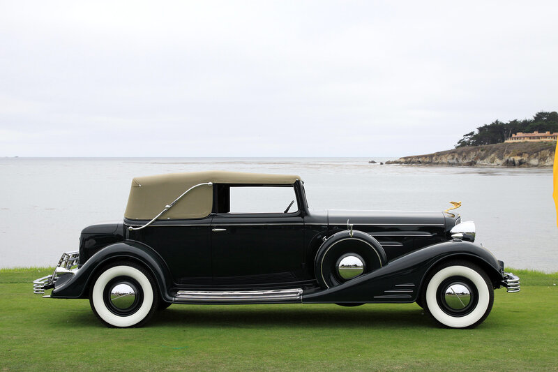 Black Vintage Convertible — Serene, Afternoon, Photograph, Grass