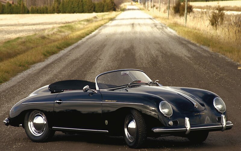Black Vintage Convertible — Serene, Afternoon, Photograph, Road