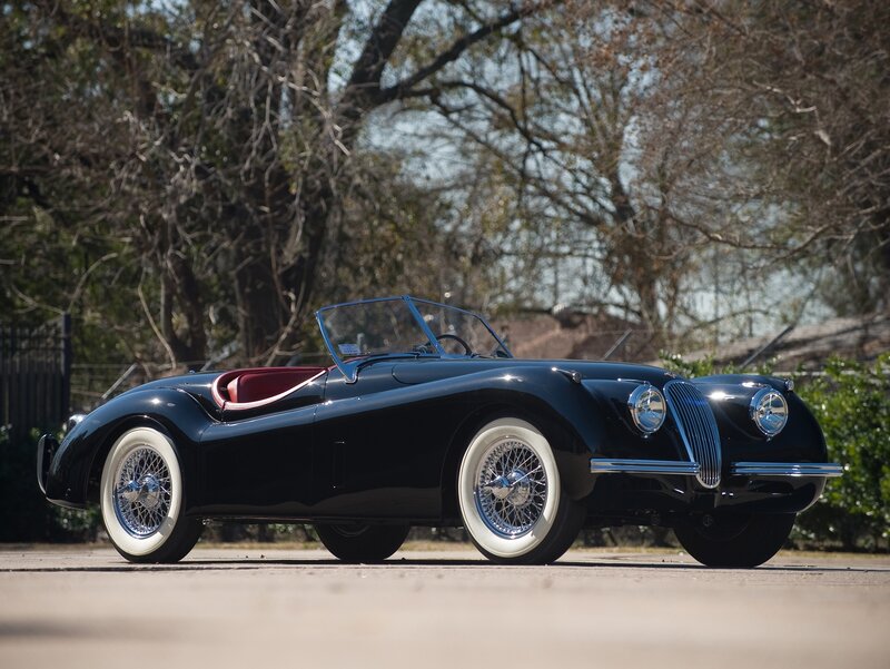 Black Vintage Convertible — Serene, Afternoon, Photograph, Trees, White-walled Tires