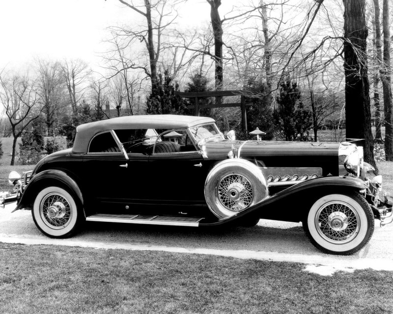 Black Vintage Convertible — Serene, Autumn, Photograph, Trees, Grass