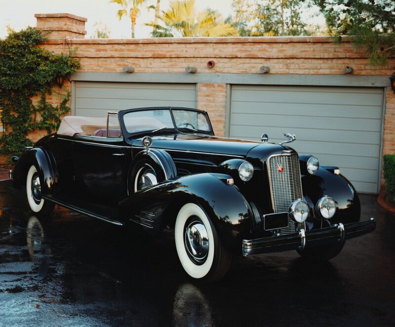 Black Vintage Convertible — Serene, Sunset