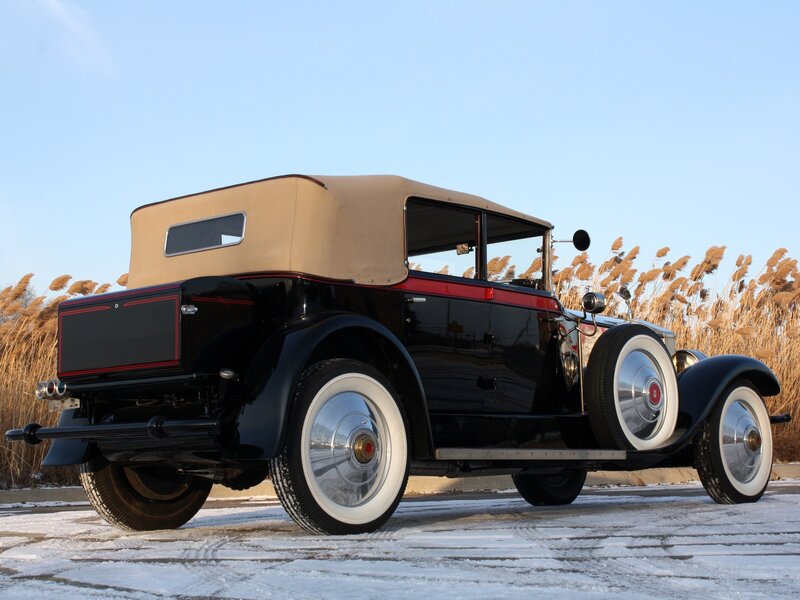 Black Vintage Convertible — Serene, Winter, Photograph