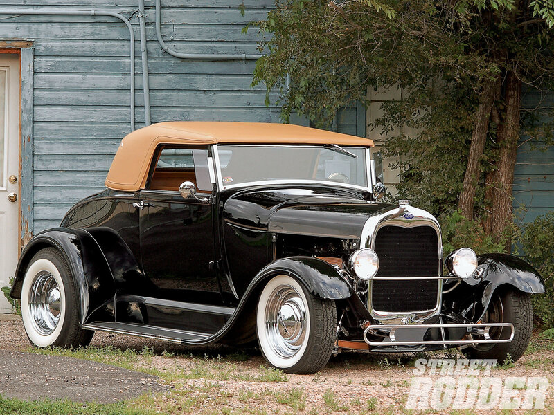 Black vintage Ford roadster