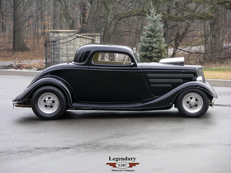 Black vintage hot rod car