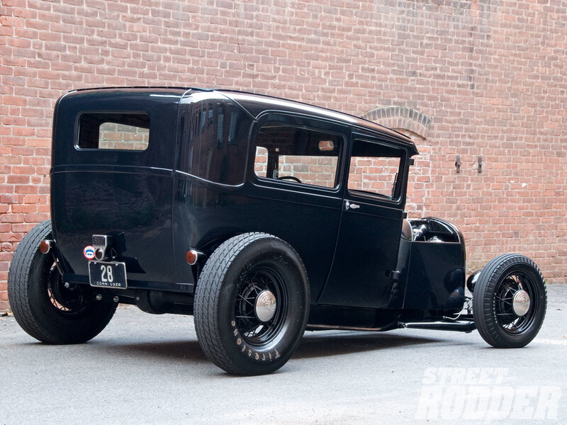 black vintage hot rod car