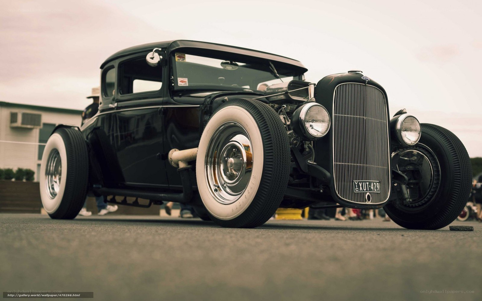 black vintage hot rod car
