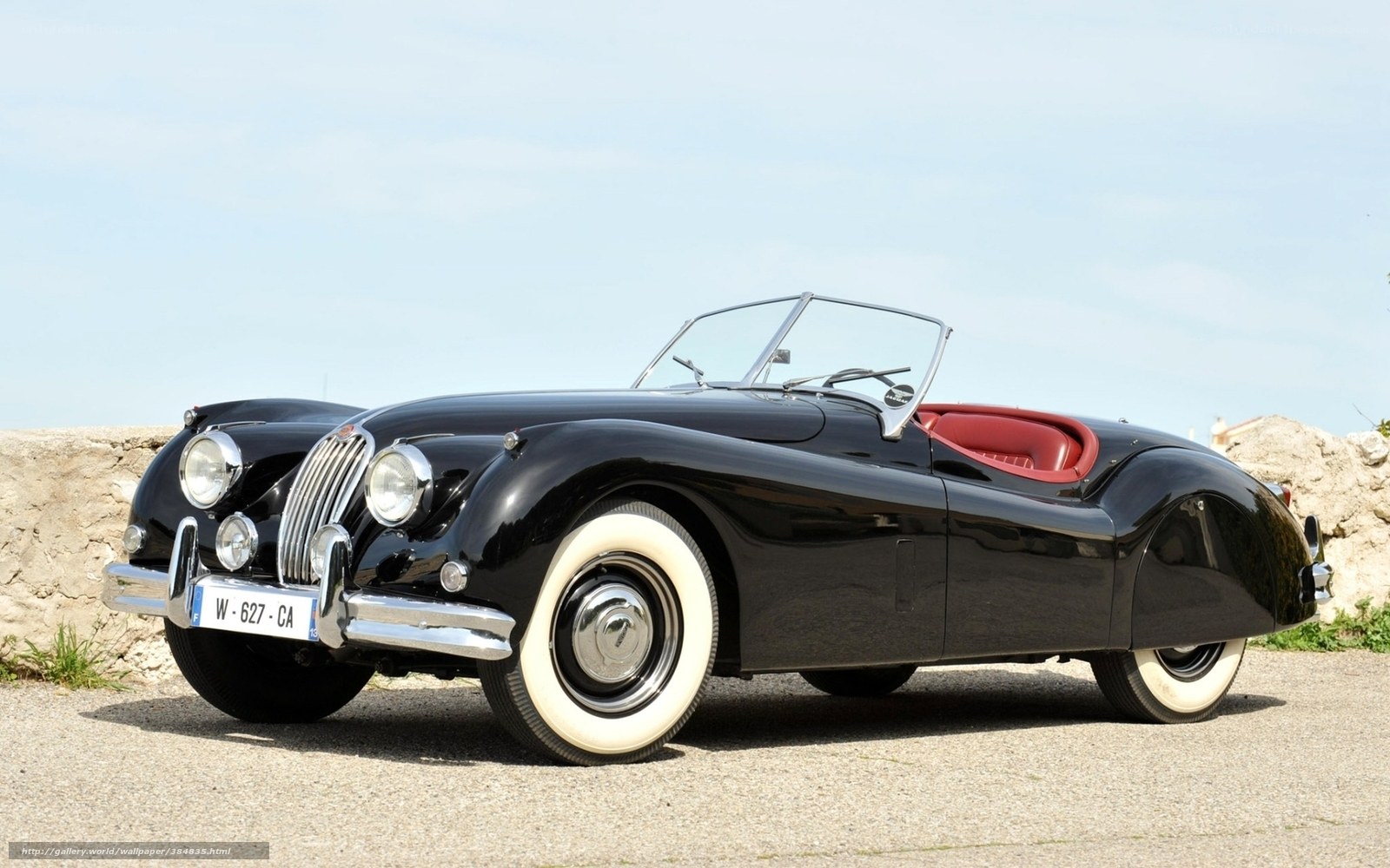 Black vintage Jaguar convertible