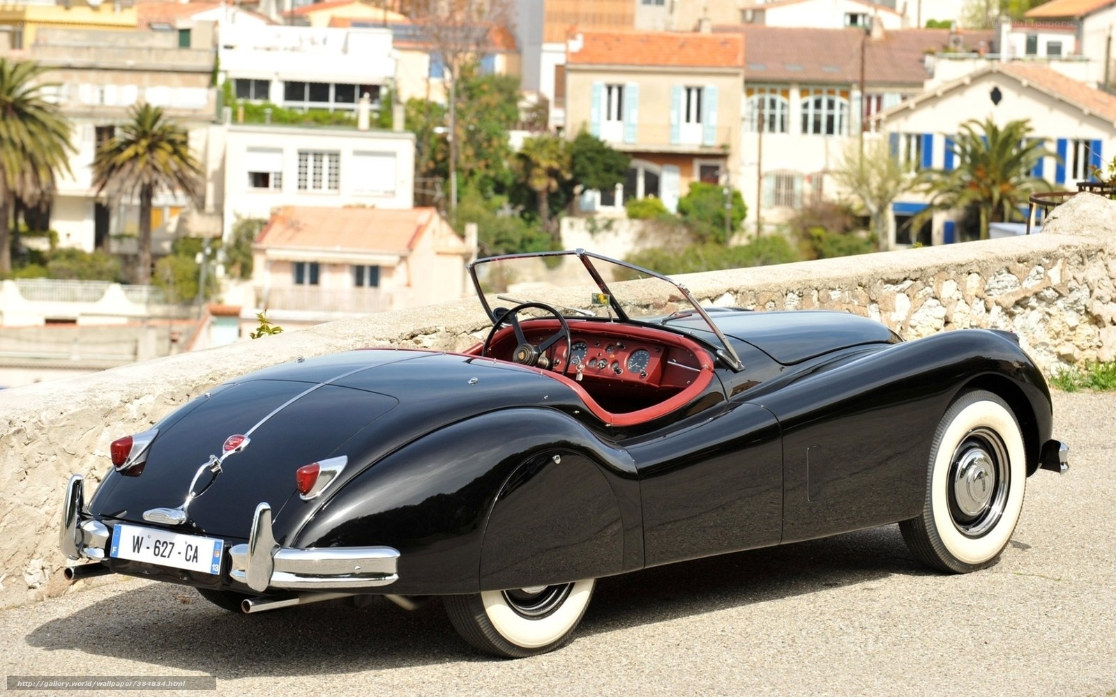Black vintage Jaguar roadster