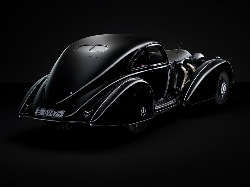Black vintage Mercedes-Benz car