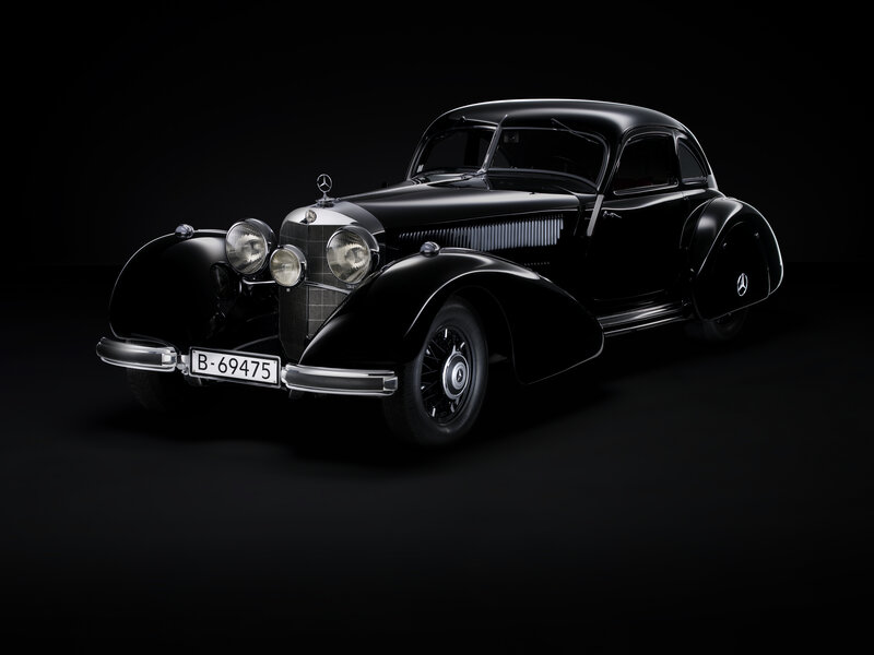 Black vintage Mercedes-Benz car