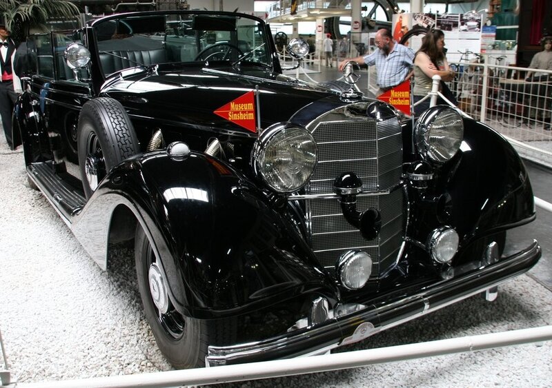 Black vintage Mercedes-Benz car