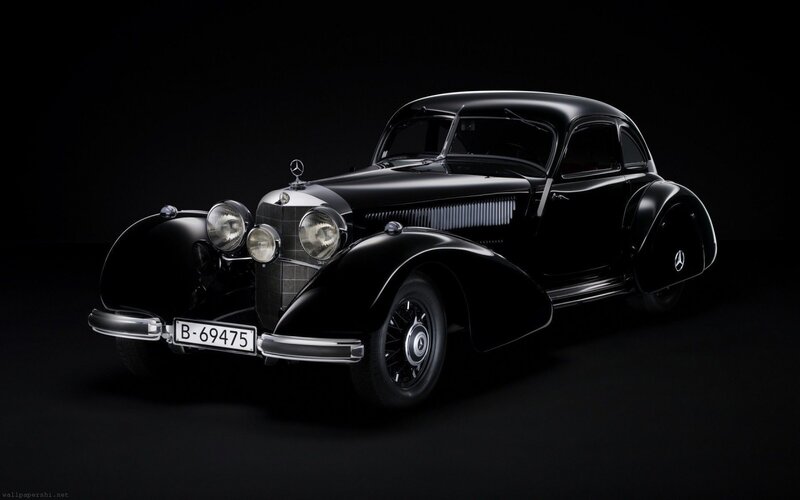 Black vintage Mercedes-Benz car