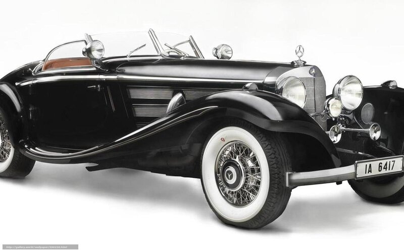 Black vintage Mercedes-Benz car