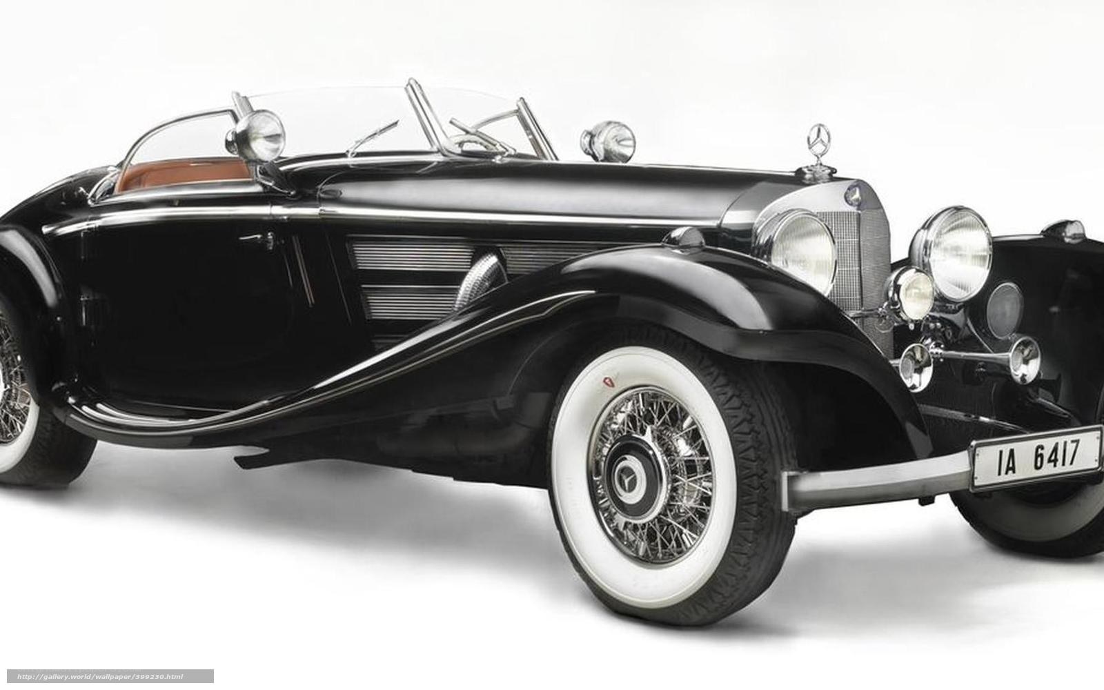 Black vintage Mercedes-Benz car