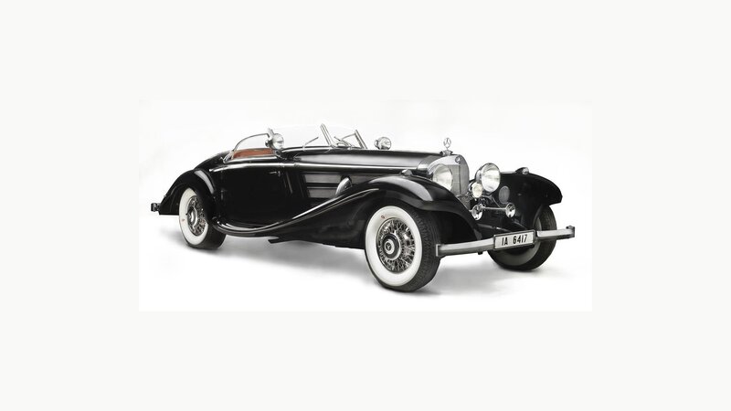 Black vintage Mercedes-Benz convertible