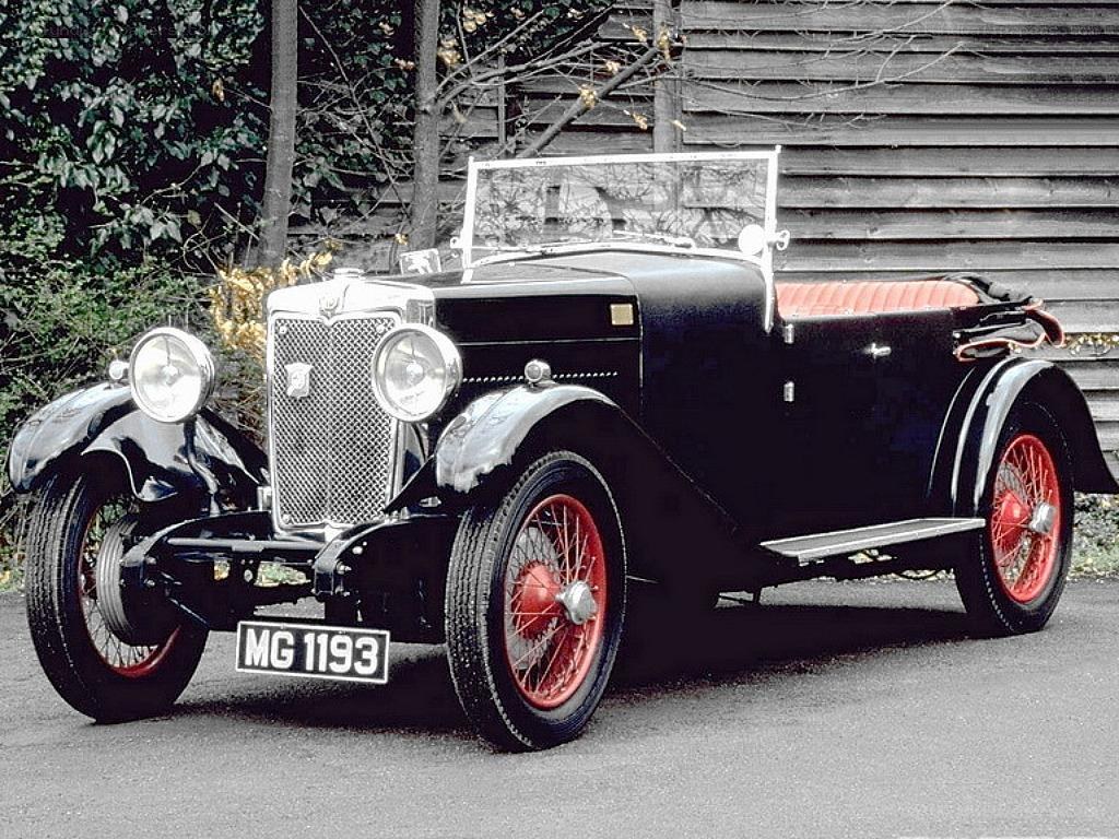 Black vintage MG car
