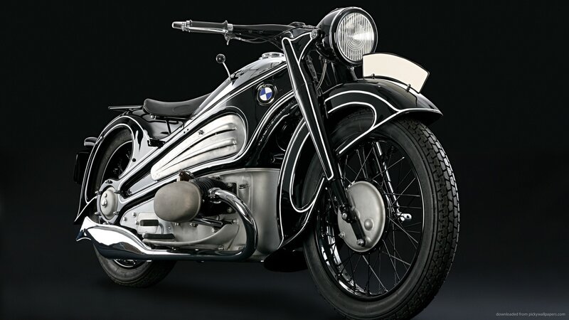 Black Vintage Motorcycle — Dramatic