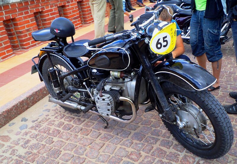 Black Vintage Motorcycle — Outdoor, Afternoon