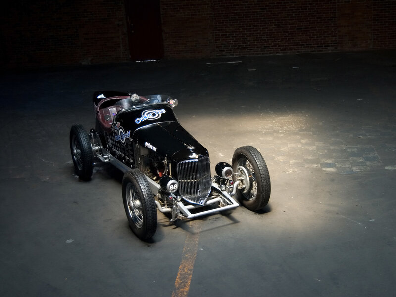 black vintage race car