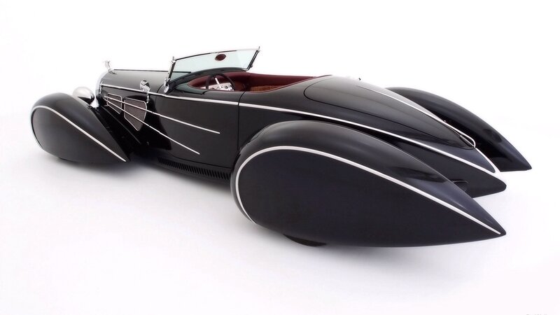 Black vintage race car