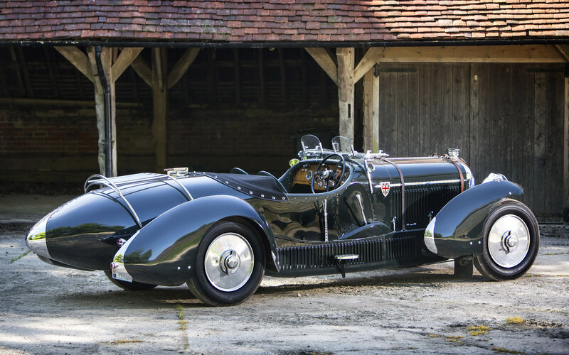 Black Vintage Race Car — Calm, Afternoon