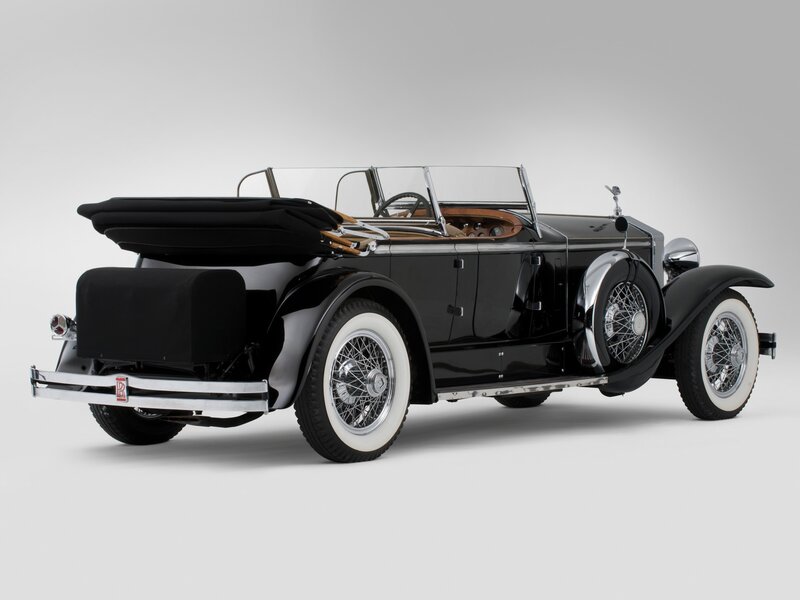 Black vintage Rolls-Royce convertible