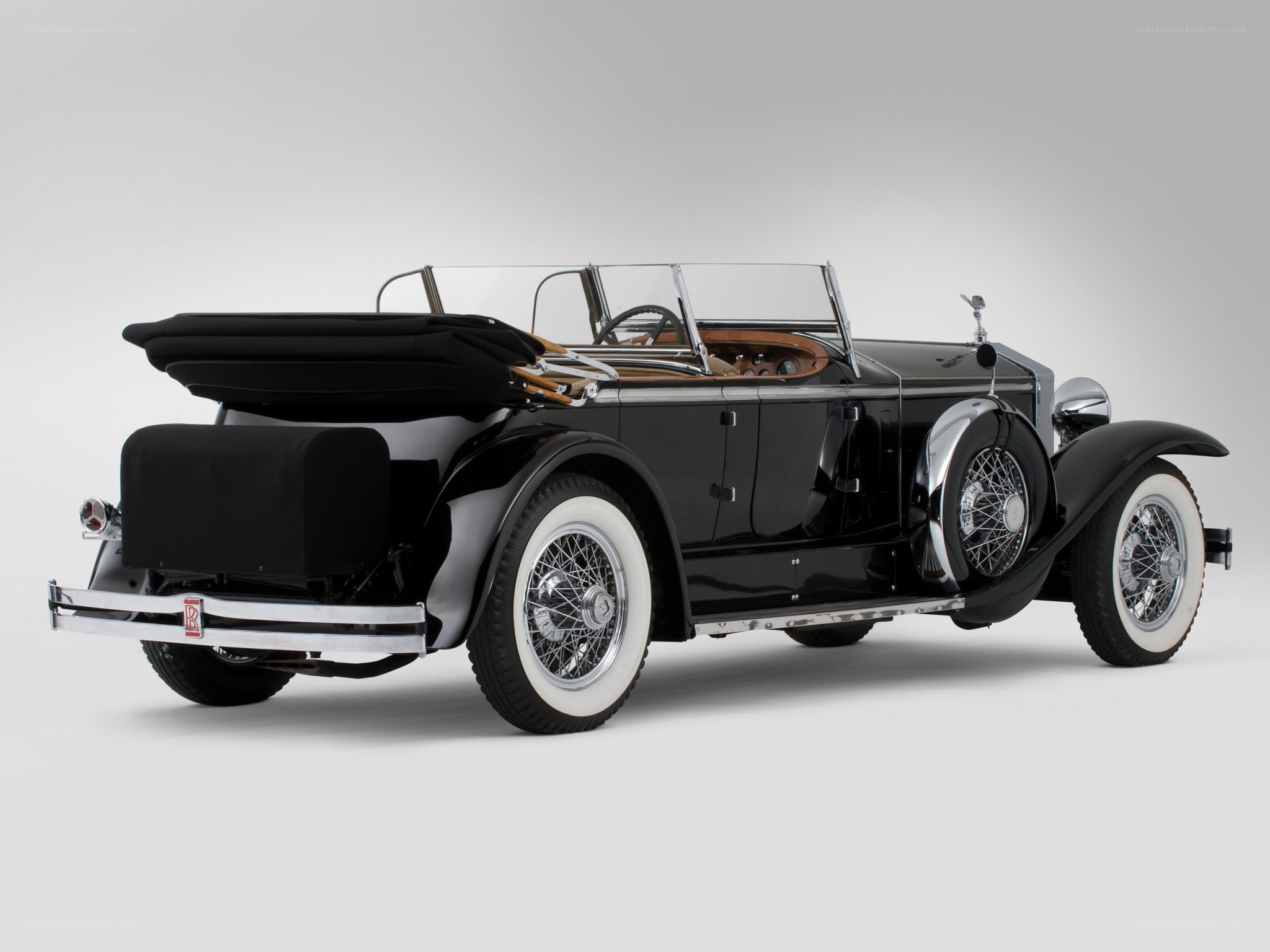 Black vintage Rolls-Royce convertible