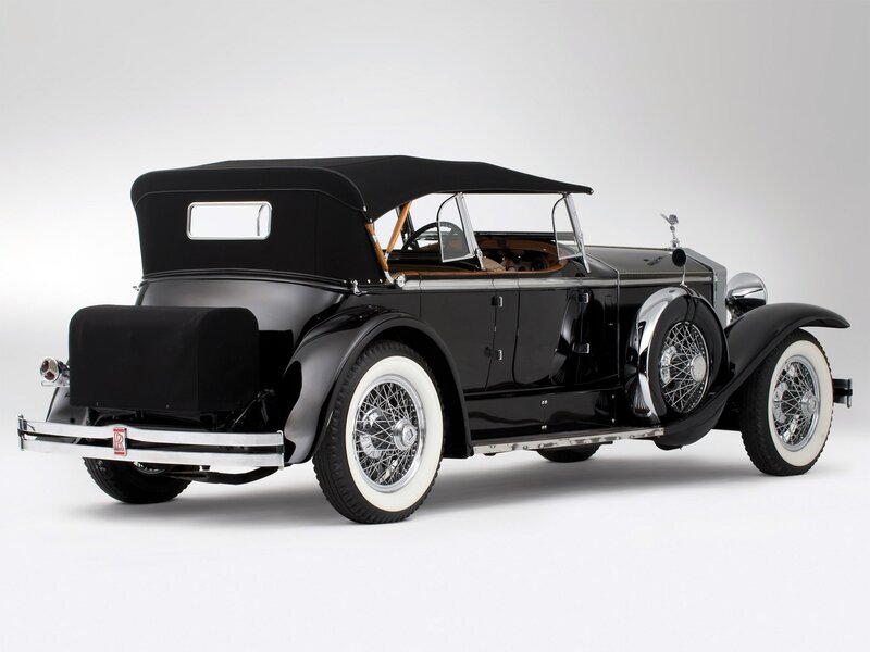 Black vintage Rolls-Royce convertible