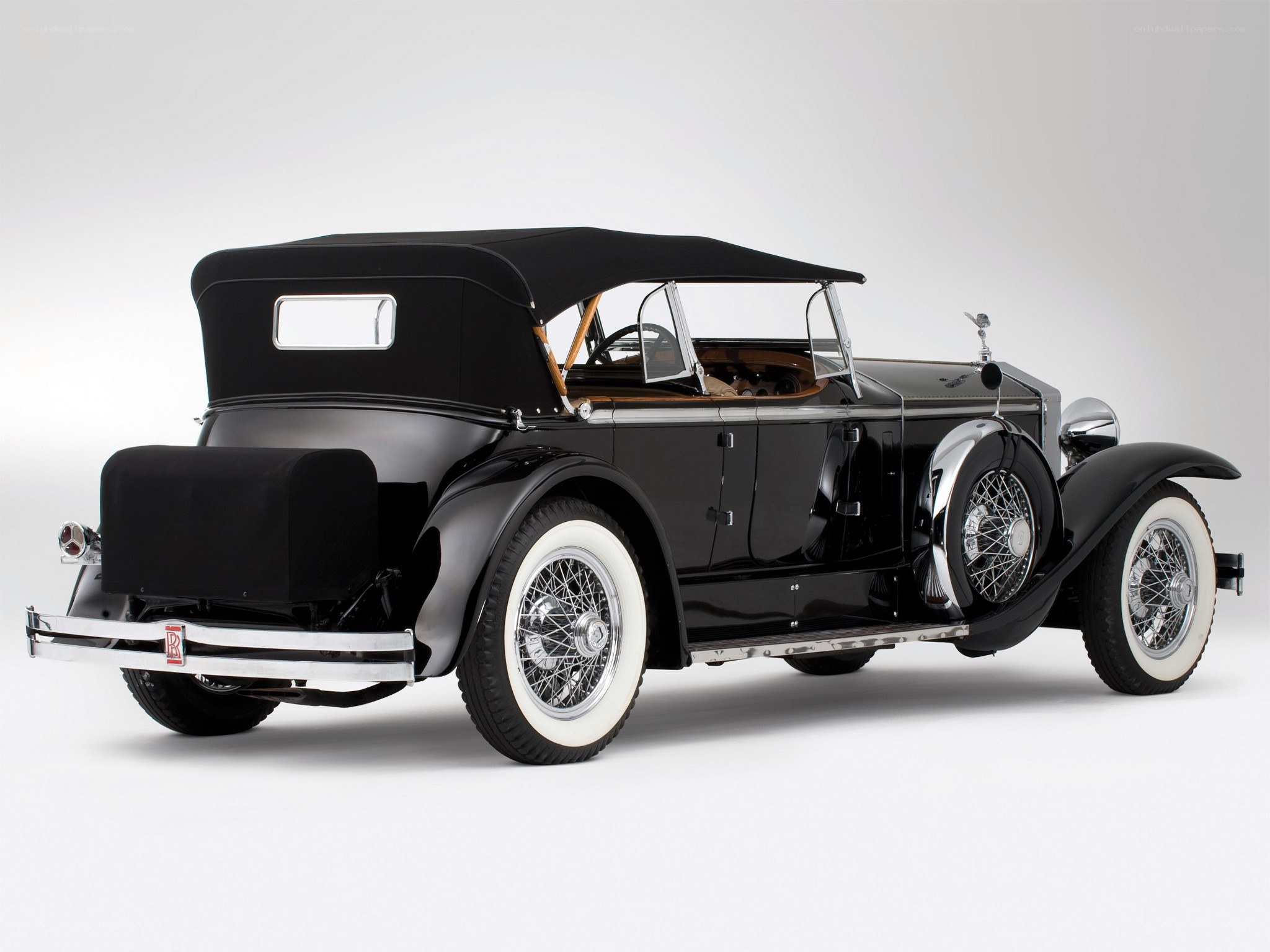 Black vintage Rolls-Royce convertible