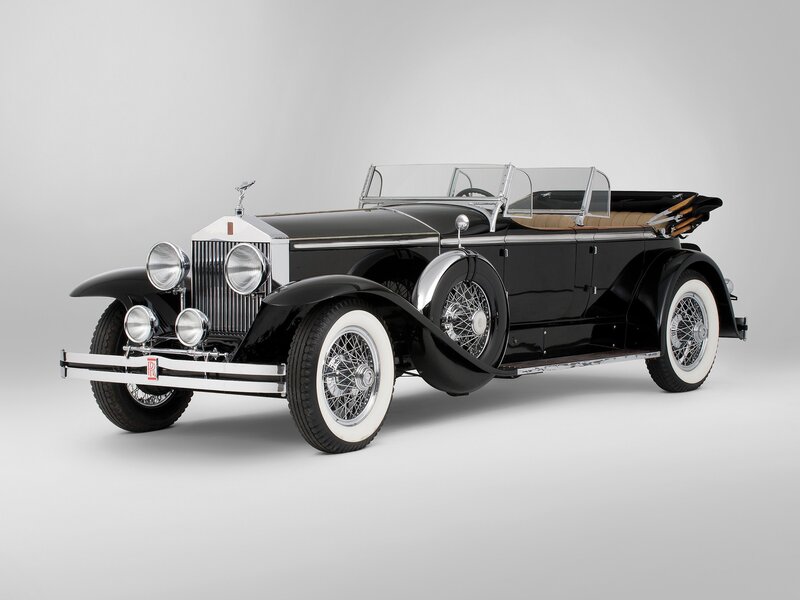 Black vintage Rolls-Royce convertible